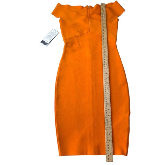 Marciano Guess Bandage Dress Y2K Bodycon NEW Womens XS Orange Cocktail Party - Picture 13 of 14
